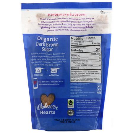 Wholesome, Organic Dark Brown Sugar, 1.5 lbs (24 oz.) - 680 g:السكر, المحليات