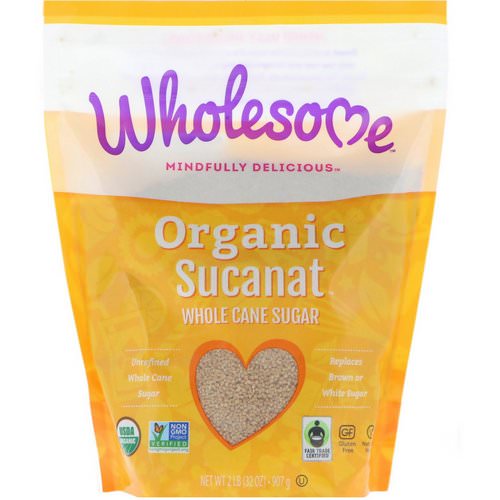 Wholesome, Organic Sucanat, Whole Cane Sugar, 2 lb (907 g) فوائد