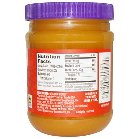 Wholesome, Organic Raw Honey, 16 oz (454 g):المحليات, العسل