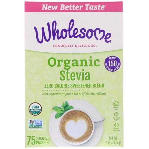 Wholesome, Organic Stevia, Zero Calorie Sweetener Blend, 75 Individual Packets, 2.65 oz (75 g) فوائد