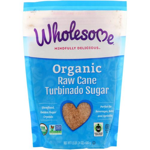 Wholesome, Organic Turbinado, Raw Cane Sugar, 1.5 lbs (24 oz.) - 680 g فوائد