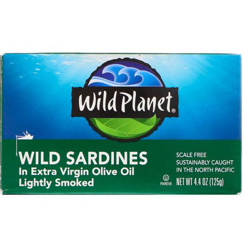 Wild Planet, Wild Sardines In Extra Virgin Olive Oil, Lightly Smoked, 4.4 oz (125 g) فوائد