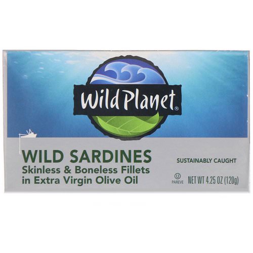 Wild Planet, Wild Sardines Skinless & Boneless Fillets In Extra Virgin Olive Oil, 4.25 oz (120 g) فوائد
