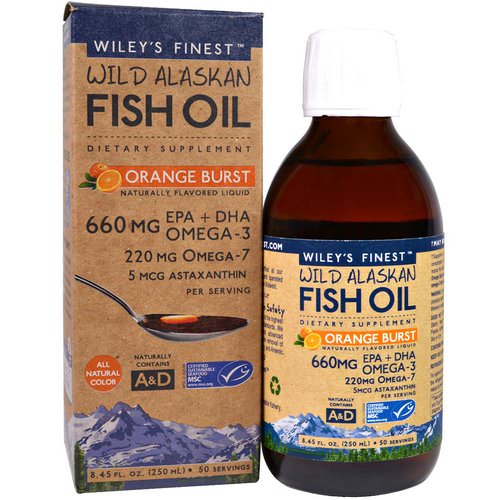Wiley's Finest, Wild Alaskan Fish Oil, Orange Burst, 660 mg, 8.4 fl oz. (250 ml) فوائد