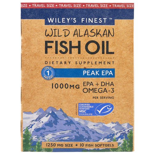 Wiley's Finest, Wiley's Finest, Wild Alaskan Fish Oil, Peak EPA, 1250 mg, 10 Fish Softgels فوائد