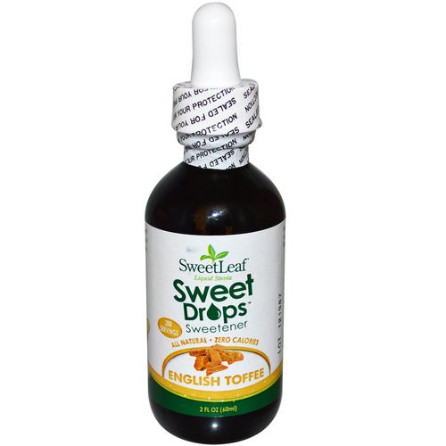 Wisdom Natural, Sweet Drops, Liquid Stevia Sweetener, English Toffee, 2 fl oz (60 ml) فوائد