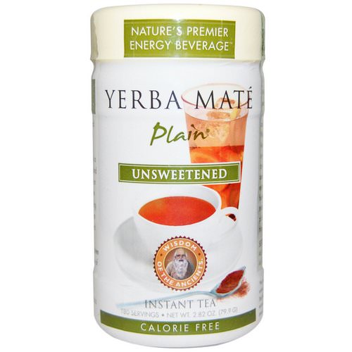 Wisdom Natural, Wisdom of the Ancients, Yerba Mate Plain, Unsweetened, Instant Tea, 2.82 oz (79.9 g) فوائد