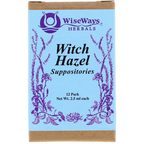 WiseWays Herbals, Witch Hazel Suppositories, 12 Pack, 2.5 ml Each فوائد