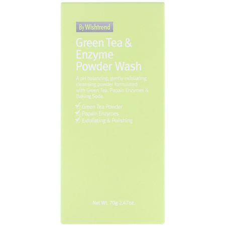Wishtrend, Green Tea & Enzyme Powder Wash, 2.47 oz (70 g):منظفات, غس,ل لل,جه
