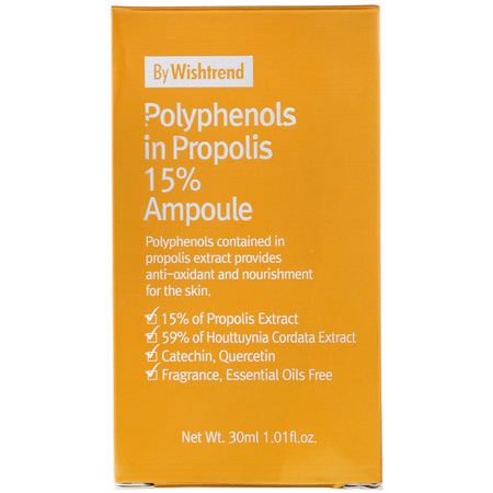 Wishtrend, Polyphenols in Propolis 15% Ampoule, 1.01 fl oz (30 ml):الأمصال, علاجات K-جمال