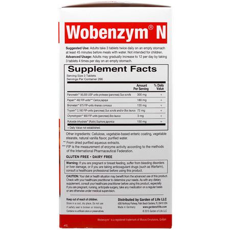 Wobenzym N, Joint Health, 800 Enteric-Coated Tablets:المفصل, العظام