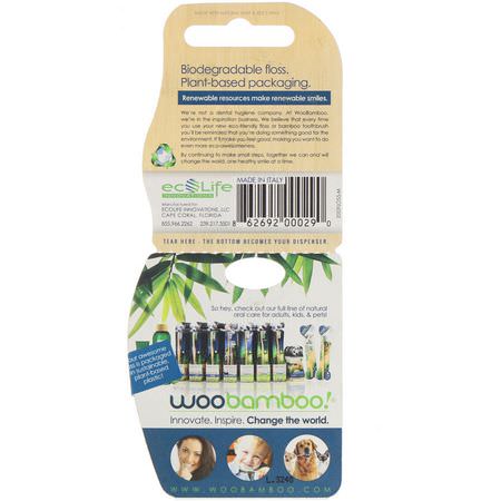 Woobamboo, Eco-Awesome Floss, Biodegradable Silk, Natural Mint, 37 m:خيط تنظيف الأسنان, العناية بالفم