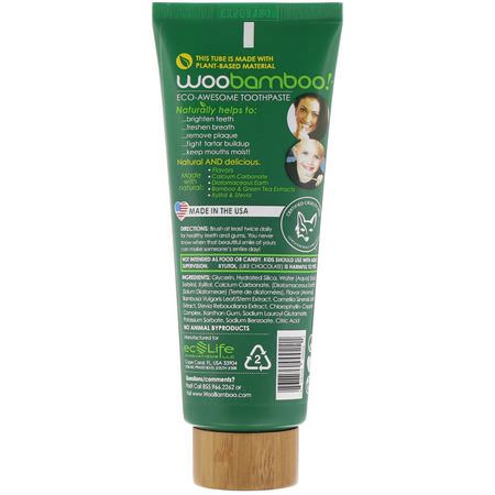 Woobamboo, Eco-Awesome Toothpaste, Fluoride-Free, Vanilla Mint, 4 oz (113 g):الفلورايد مجانا, Toothpaste