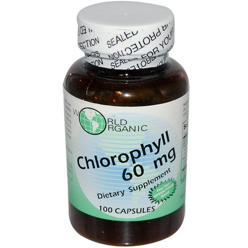 World Organic, Chlorophyll, 60 mg, 100 Capsules فوائد