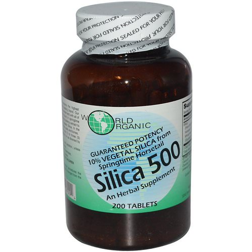 World Organic, Silica 500, 200 Tablets فوائد