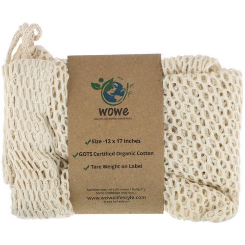 Wowe, Certified Organic Cotton Mesh Bag, 1 Bag, 12 in x 17 in فوائد