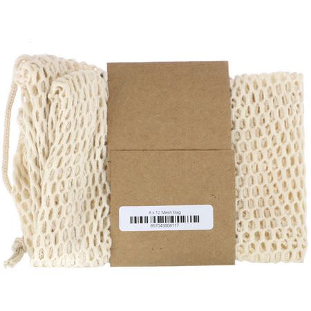 Wowe, Certified Organic Cotton Mesh Bag, 1 Bag, 8 in x 12 in:أكياس التس,ق
