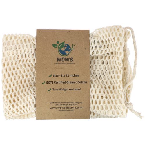 Wowe, Certified Organic Cotton Mesh Bag, 1 Bag, 8 in x 12 in فوائد