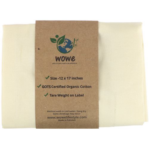 Wowe, Certified Organic Cotton Muslin Bag, 1 Bag, 12 in x17 in فوائد
