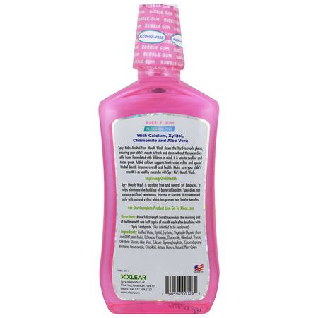 Xlear, Kid's Spry Mouth Wash, Enamel Support, Alcohol-Free, Natural Bubble Gum, 16 fl oz (473 ml):Mouthwash, حمام