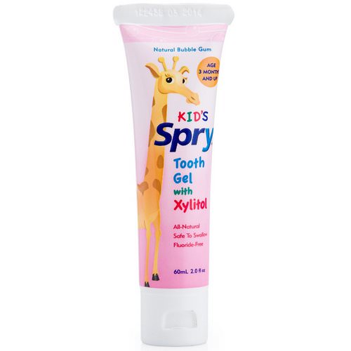 Xlear, Kid's Spry, Tooth Gel with Xylitol, Natural Bubble Gum, 2.0 fl oz (60 ml) فوائد