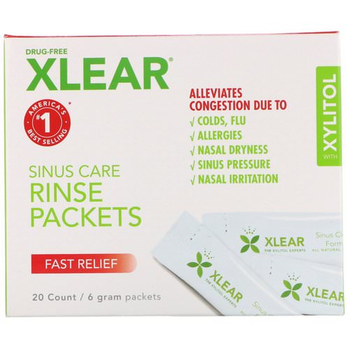 Xlear, Sinus Care Rinse Packets, Fast Relief, 20 Count, 6 g Each فوائد
