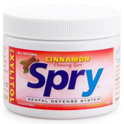 Xlear, Spry, Chewing Gum, Cinnamon, Sugar Free, 100 Count (108 g) فوائد