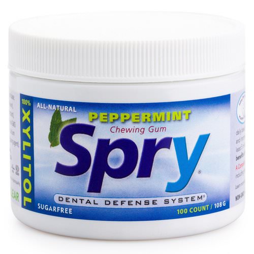 Xlear, Spry, Chewing Gum, Peppermint, Sugar Free, 100 Count, (108 g) فوائد