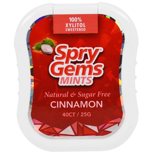 Xlear, Spry Gems, Mints, Cinnamon, 40 Count, 25 g فوائد