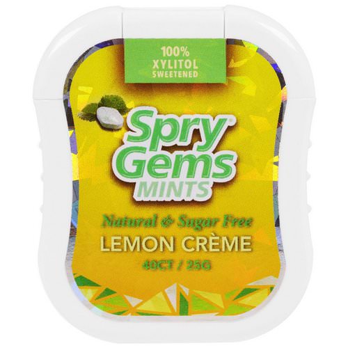 Xlear, Spry Gems, Mints, Lemon Creme, 40 Count, 25 g فوائد