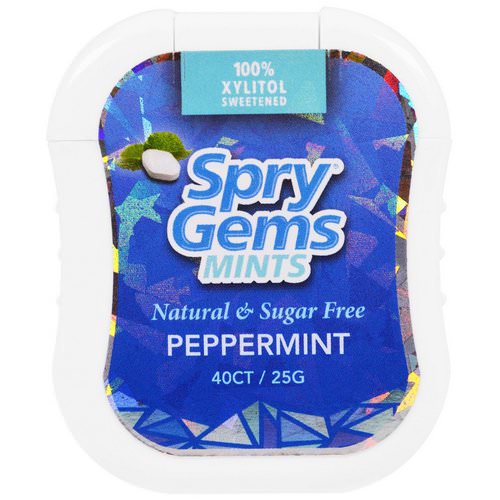 Xlear, Spry Gems, Mints, Peppermint, 40 Count, 25 g فوائد