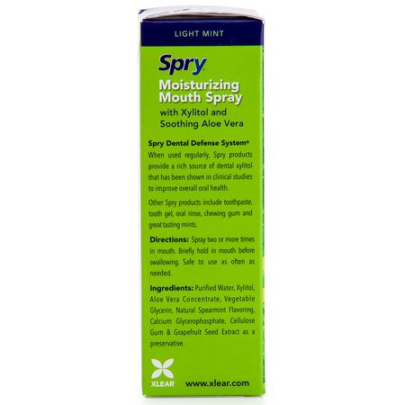 Xlear, Spry, Moisturizing Mouth Spray, Light Mint, 2 Pack, 4.5 fl oz (134 ml):رذاذ, شطف