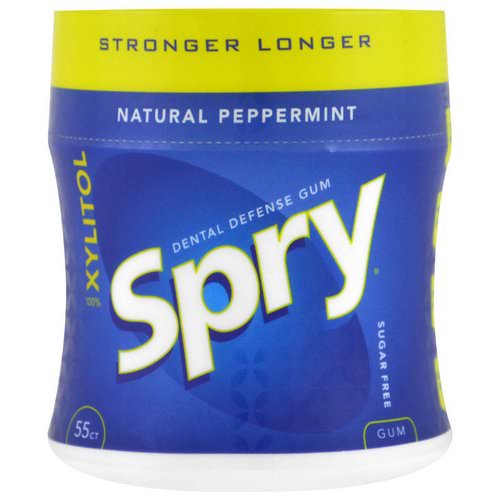 Xlear, Spry, Stronger Longer Dental Defense Gum, Natural Peppermint, Sugar Free, 55 Count فوائد