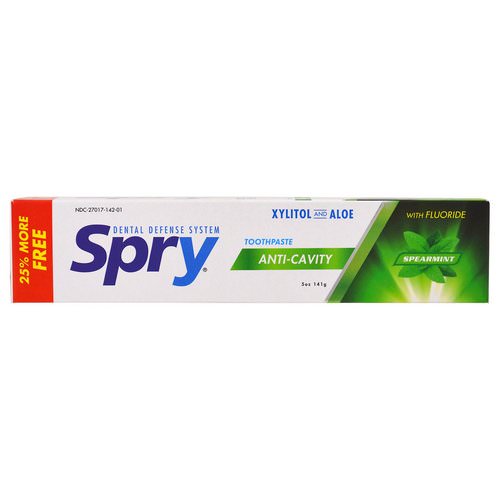Xlear, Spry Toothpaste, Anti-Cavity with Fluoride, Spearmint, 5 oz (141 g) فوائد