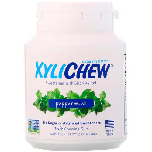 Xylichew, Sweetened with Birch Xylitol, Peppermint, 60 Pieces, 2.75 oz (78 g) فوائد