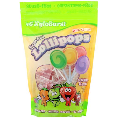 Xyloburst, Sugar-Free Lollipops with Xylitol, Assorted Flavors, 50 Lollipops (18.6 oz) فوائد
