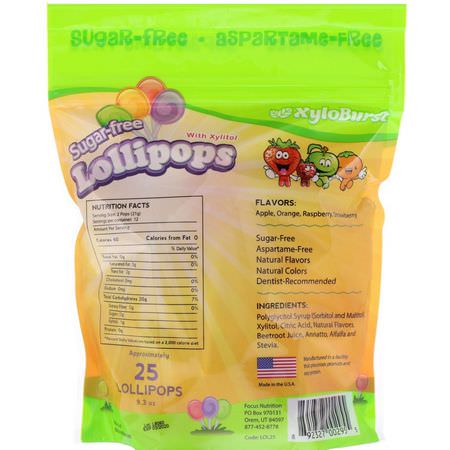 Xyloburst, Sugar-Free Lollipops with Xylitol, Assorted Flavors, Approximately 25 Lollipops (9.3 oz):حل,ى, ش,ك,لاتة