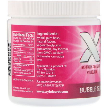 Xyloburst, Xylitol Chewing Gum, Bubble Gum, 100 Pieces, 5.29 oz (150 g):علكة, معينات