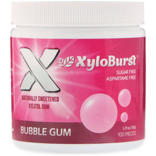 Xyloburst, Xylitol Chewing Gum, Bubble Gum, 100 Pieces, 5.29 oz (150 g) فوائد