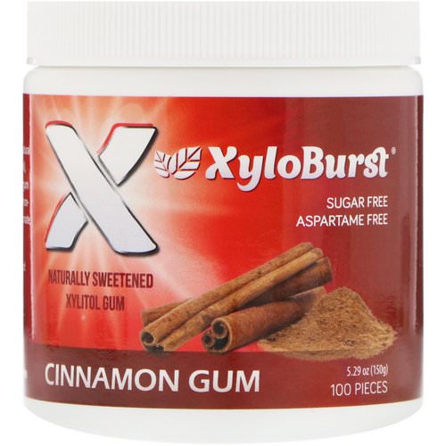 Xyloburst, Xylitol Chewing Gum, Cinnamon, 5.29 oz (150 g), 100 Pieces فوائد