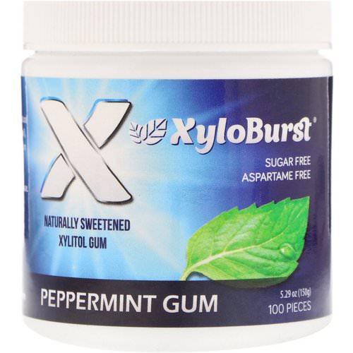 Xyloburst, Xylitol Chewing Gum, Peppermint, 5.29 oz (150 g), 100 Pieces فوائد