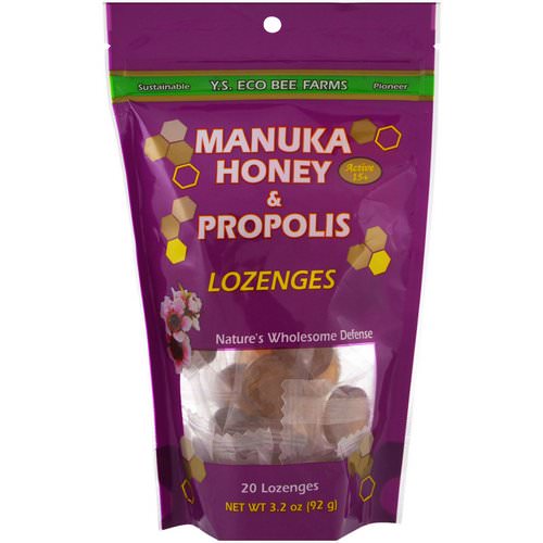 Y.S. Eco Bee Farms, Manuka Honey & Propolis Lozenges, 20 Lozenges, 3.2 oz (92 g) فوائد