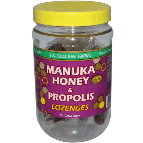 Y.S. Eco Bee Farms, Manuka Honey & Propolis Lozenges, Active 15+, 20 Lozenges, 3.2 oz (92 g) فوائد