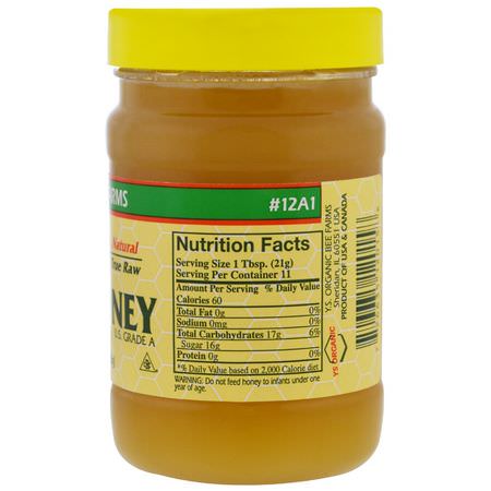 Y.S. Eco Bee Farms, Raw Honey, 8.0 oz (226 g):المحليات, العسل