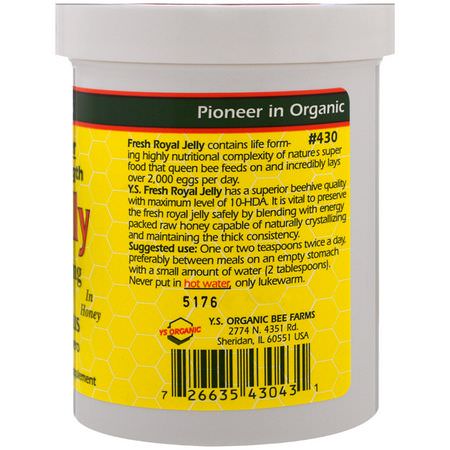 Y.S. Eco Bee Farms, Royal Jelly in Honey, 625 mg, 11.5 oz (326 g):Royal Jelly, منتجات النحل