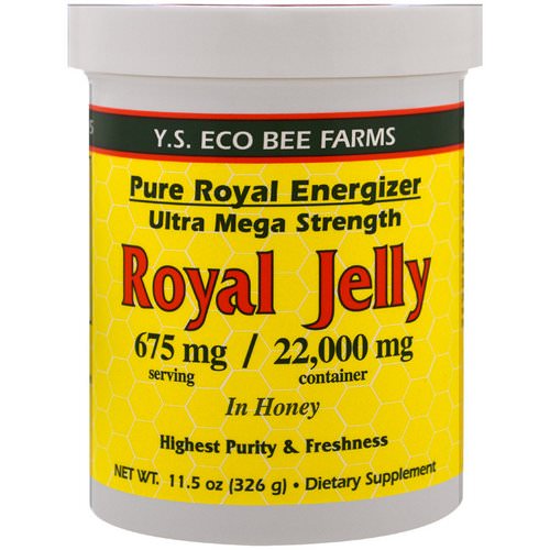 Y.S. Eco Bee Farms, Royal Jelly In Honey, 675 mg, 11.5 oz (326 g) فوائد