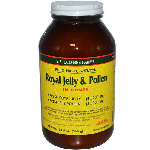 Y.S. Eco Bee Farms, Royal Jelly & Pollen, in Honey, 1.5 lbs (680 g) فوائد