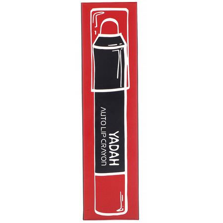 Yadah, Auto Lip Crayon, 01 Dazzling Red, 0.08 oz (2.5 g):أحمر الشفاه, الشفاه