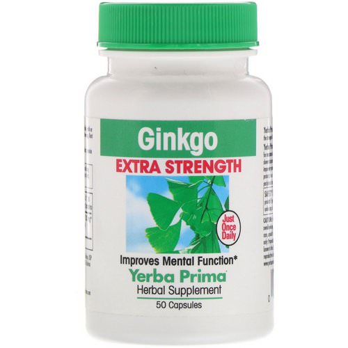 Yerba Prima, Ginkgo Extra Strength, 50 Capsules فوائد
