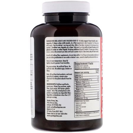 Yerba Prima, Soluble Fiber Caps, 625 mg, 180 Capsules:الألياف, الهضم